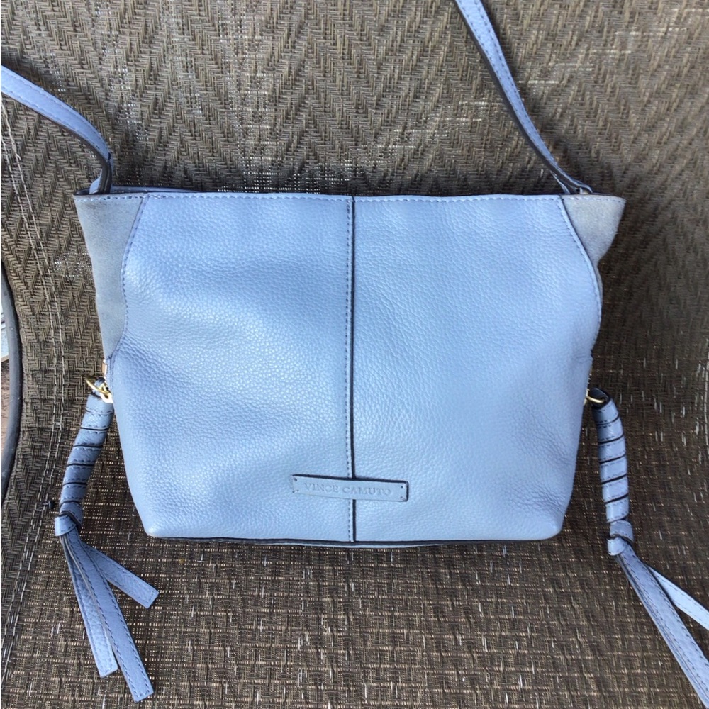 Vince Camuto Sky Blue Leather Crossbody Bag